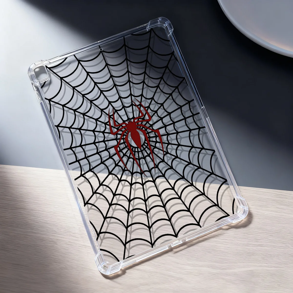 Crystal Clear Tablet Case for Samsung Galaxy Tab S9 S10 FE A9 A11 S7 S8 Plus Cover Spider-Man Web Cool Trendy Style Protection