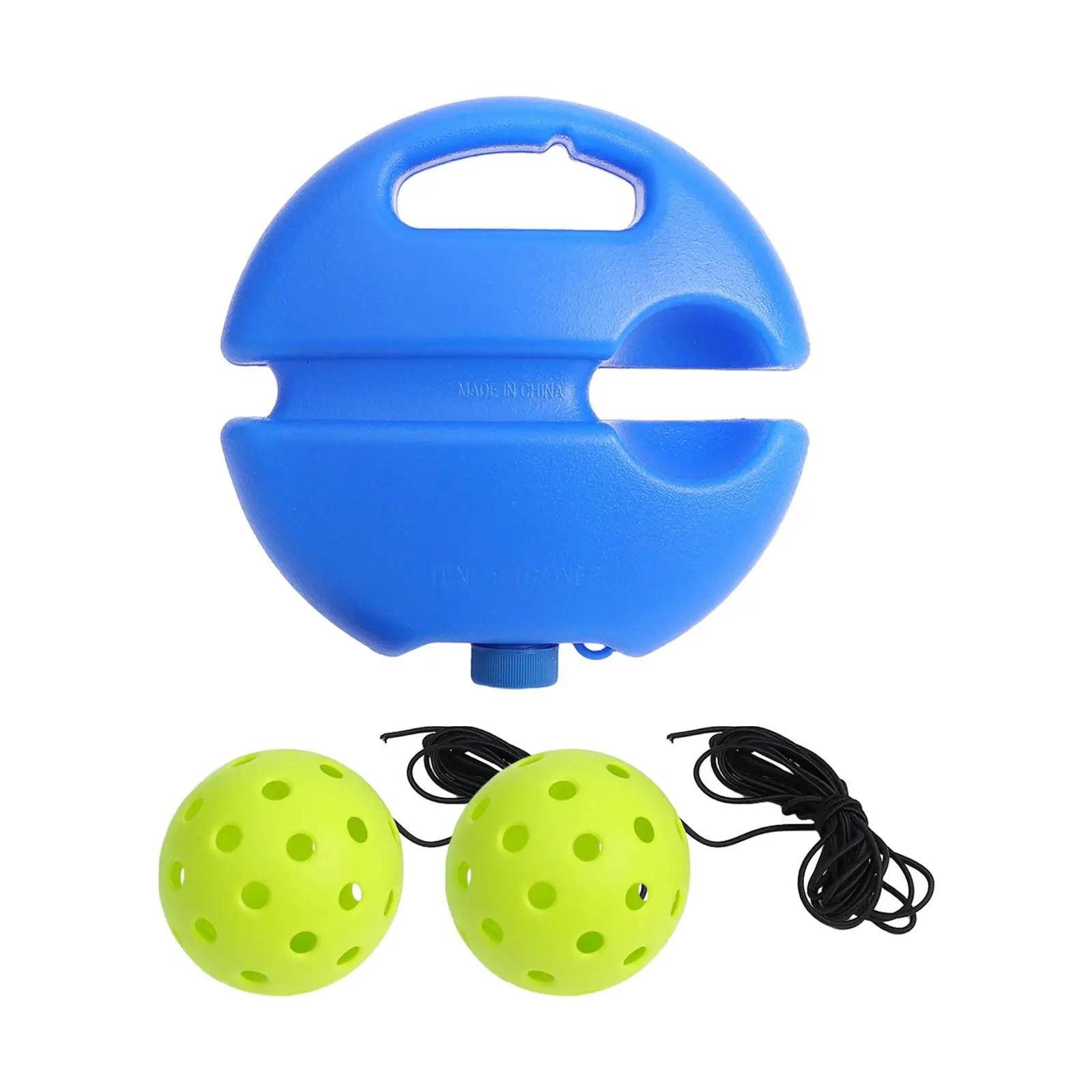 

Pickleball Trainer Baseboard with 40 Holes Pickleball Ball Rope for Beginner green