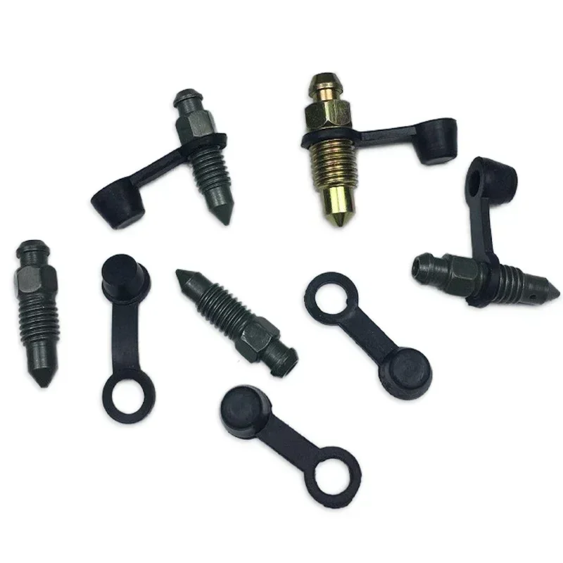 10Pcs 8mm Car Brake Pump Dust Cap Oil Drain Screw Cap Brake Caliper Bleed Nipple Black Screw Dust Caps Cover Rubber Motorcycle