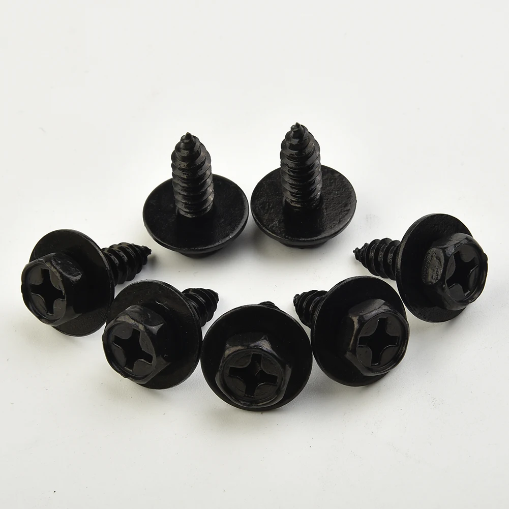 30 Pcs Car Black-Self-tapping Screws Cross Hexagon Bolts For Toyota 90159-60498 Metal Wheel Arch Screw Retainer Fastener Clips