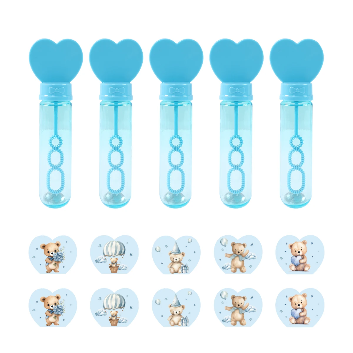 الأزرق الوردي الدب القلب ملصق فقاعة أنبوب زجاجة الصابون حفلة عيد ميلاد الديكور الجنس تكشف الاطفال المفضلة اللعب هدايا استحمام الطفل #1