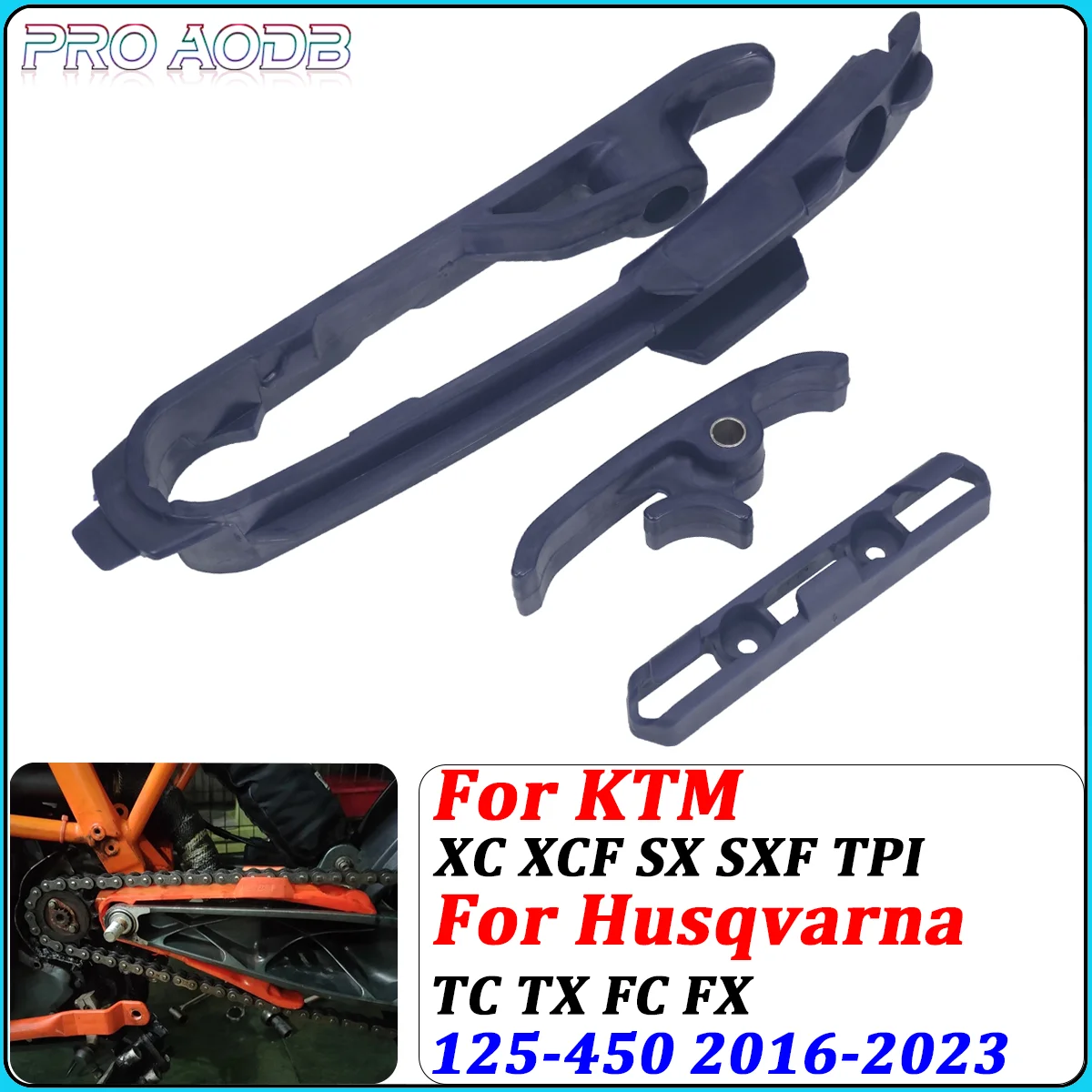 

Motorcycle Swingarm Chain Slider Kit Chain Guide Brake Hose Clamp For KTM SXF EXC Husqvarna TC FX 125-450cc 2016-2021 2022 2023