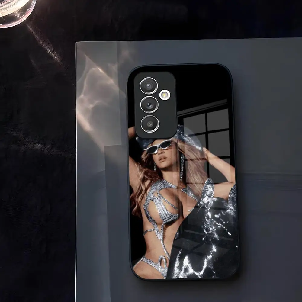 Beyonce Hot Singer Phone Case Glass for Samsung Galaxy S23 S24 S25 S21 S22 S20 Ultra Fe Plus A34 A54 A24 A52 A16 A53 M54 Cover