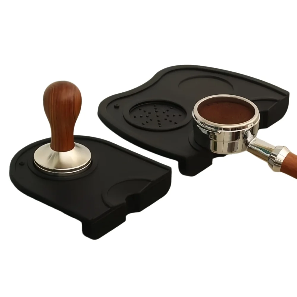 Espresso Powder Pad Bar Corner Handle Filling Pad Silicone Anti Slip Multi Functional Coffee Pad Coffee Machine Accessories Tool