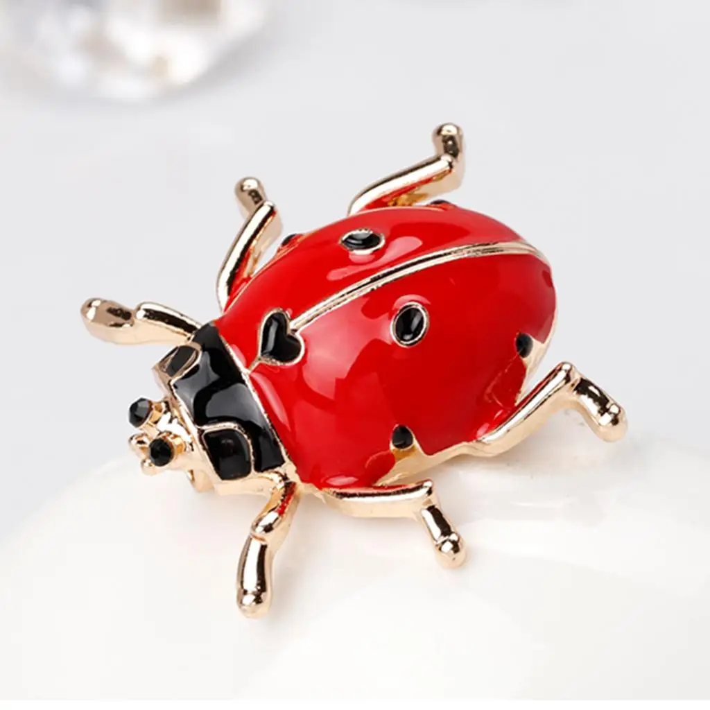 2-6pack Enamel Ladybird Bug Insect Brooch Pins Women Men Costume Jewelry Red