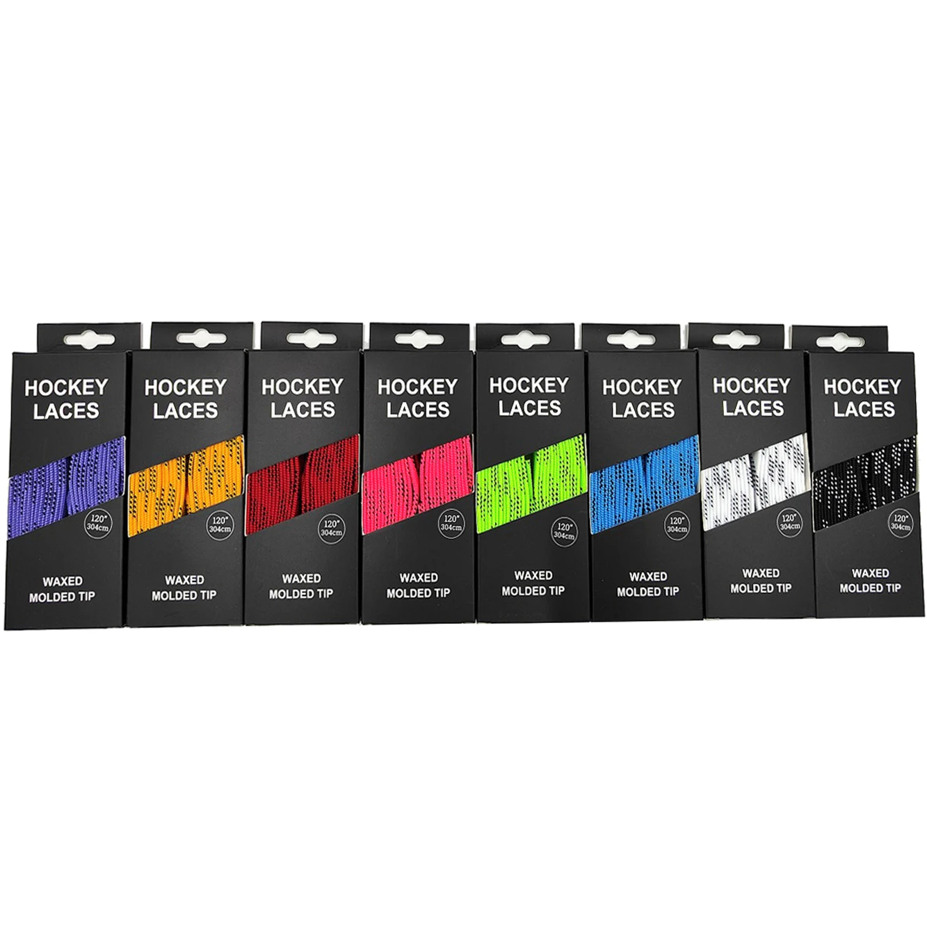 Waxed Hockey Skate Laces 84/96/108/120in Box-Packed Ice Hockey Shoelaces Dual Layer Braid Extra Reinforced Shoelace