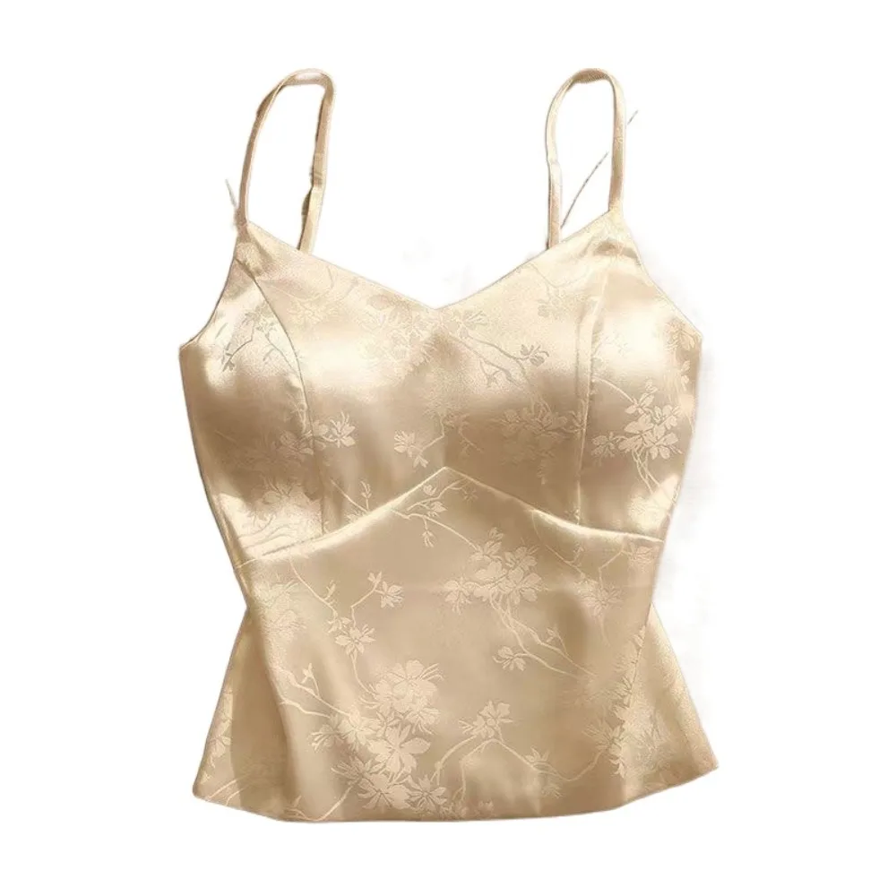 

Новый атласный слинг в китайском стиле Spice Girl с подушечками на груди, летний красивый жилет на спине, тонкая верхняя одежда, короткий топ на открытом воздухе