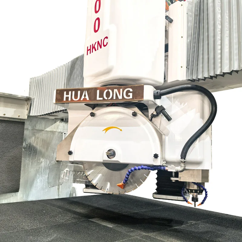 HUALONG Stone Machinery HKNC-500+ Multifunctional 5 Axis Cnc Router Bridge Saw Granite Marble Stone Cutting Machine with Milling