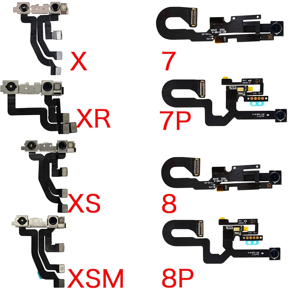 For iPhone 7 7P 8 Plus Front Camera Module With Sensor Proximity Light Face ID Sensor Flex Cable For iPhone X XR XS XSMax