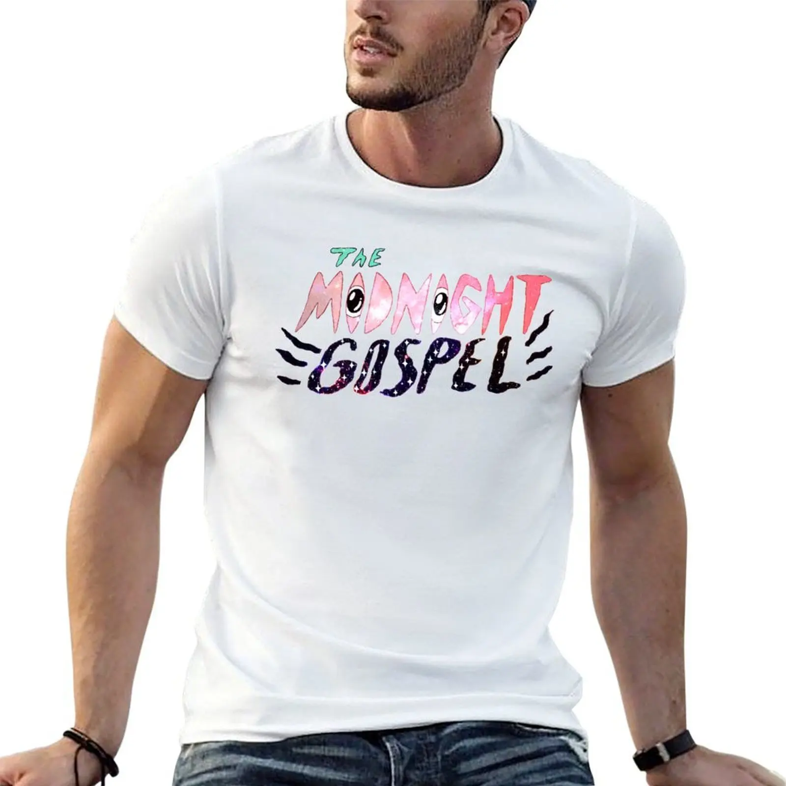 

Midnight Gospel Logo with Space Pattern T-Shirt funny t shirts dark humor man t shirts for men T-Shirt