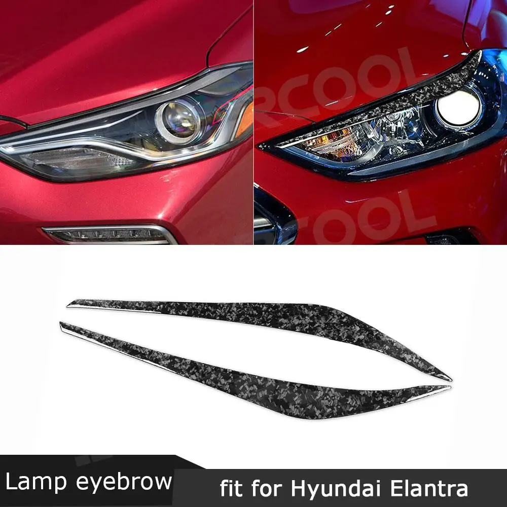 

Forged Carbon Fiber Eyebrow Headlight Covers for Hyundai Elantra 2016 2017 2018 Front Bumper Eyelids Car Styling