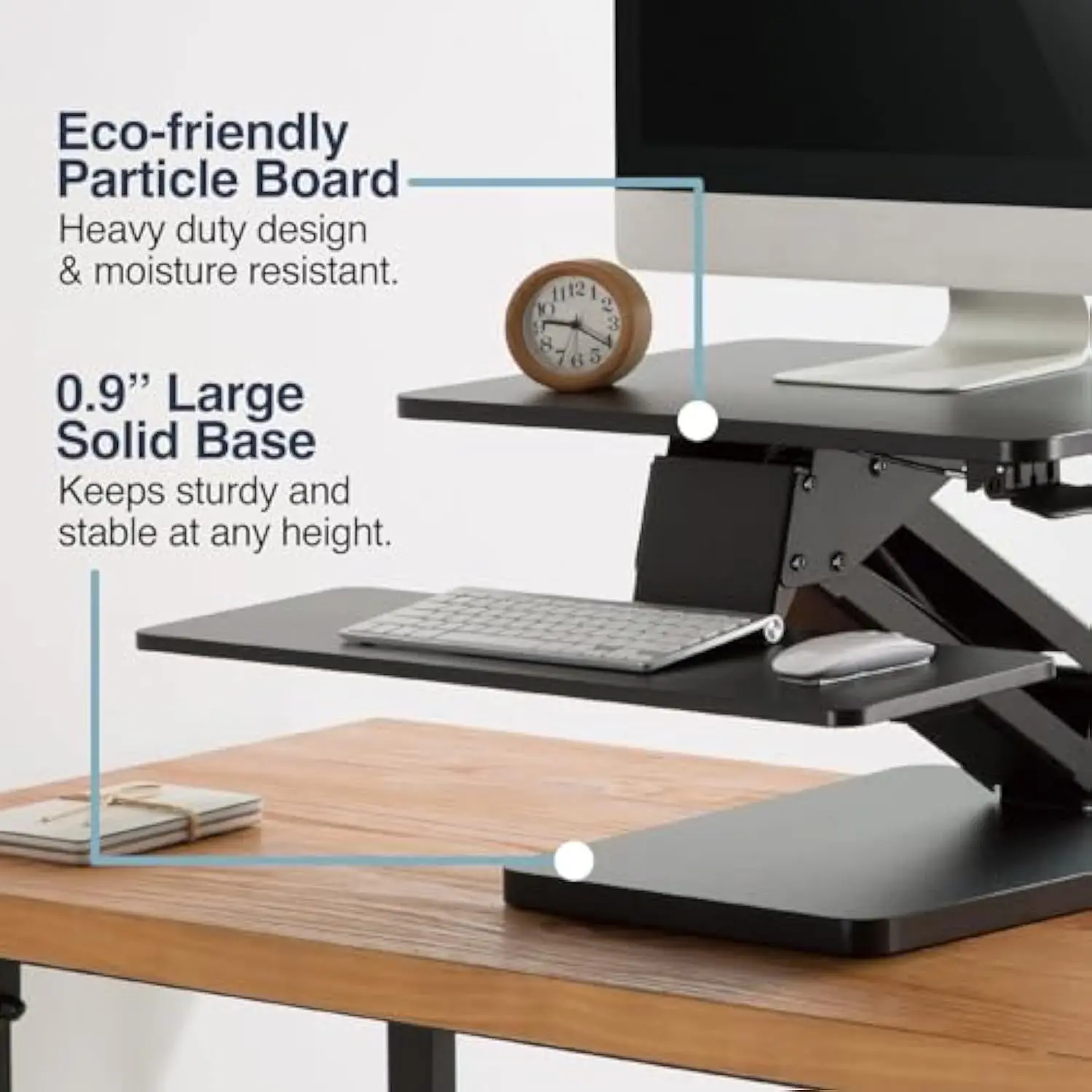 Zero Adjustable Standing Desk Converter - 6.3-17.3'' Height Adjustable Desktop Standing Desk Riser - Stand Up Desk Top - Sit S