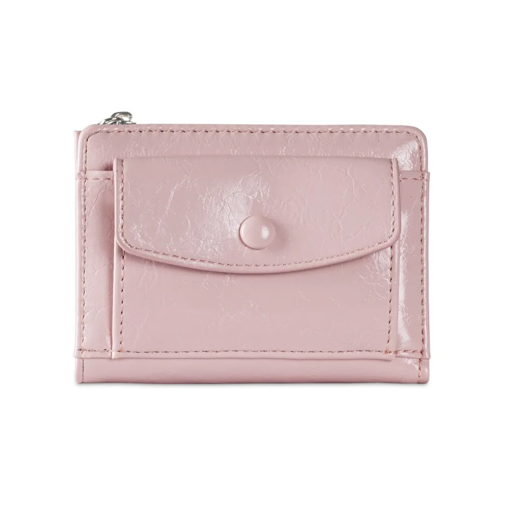 

Повседневный элегантный женский короткий кошелек, короткий клатч, ультратонкий чехол для монет на молнии, многофункциональный женский держатель для карт из искусственной кожи