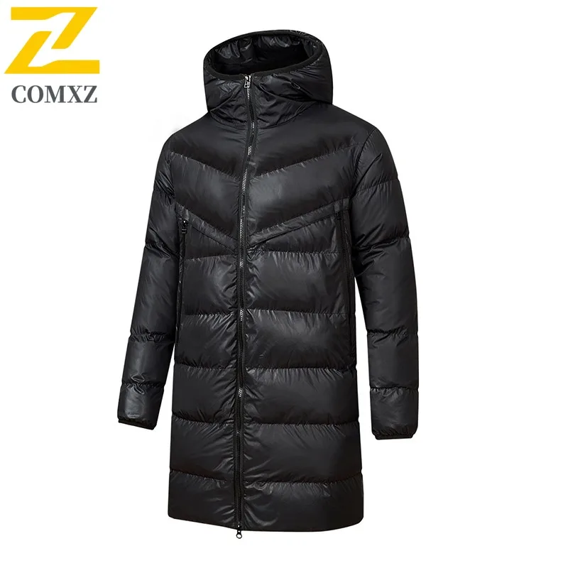 

COMXZ повседневная мужская стеганая куртка с капюшоном, толстая теплая парка для работы на открытом воздухе, деловая, для отдыха, уютная, защита от холода, зимнее хлопковое пальто