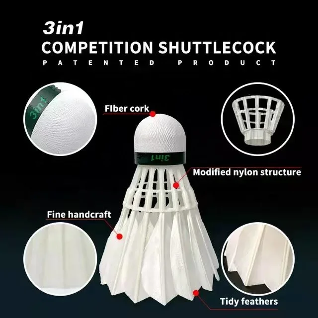 Pena Velocidade Torneio Personalizado Badminton Peteca, OEM Disponível, 10 Tubo