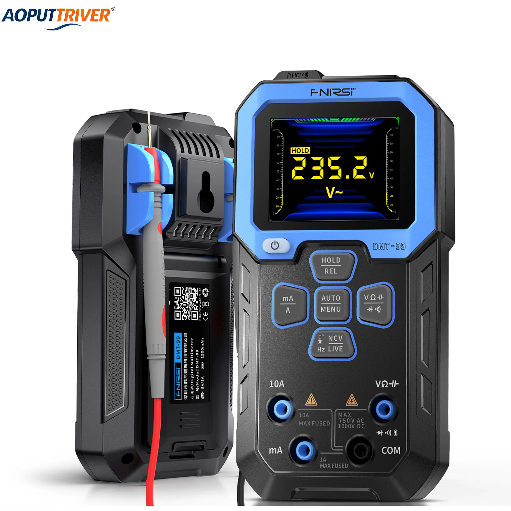 FNIRSI DMT-99 Digital Multimeter 10000 Counts Auto Ranging AC/DC Voltage Current Capacitance NCV Live Wire Tester for Automotive