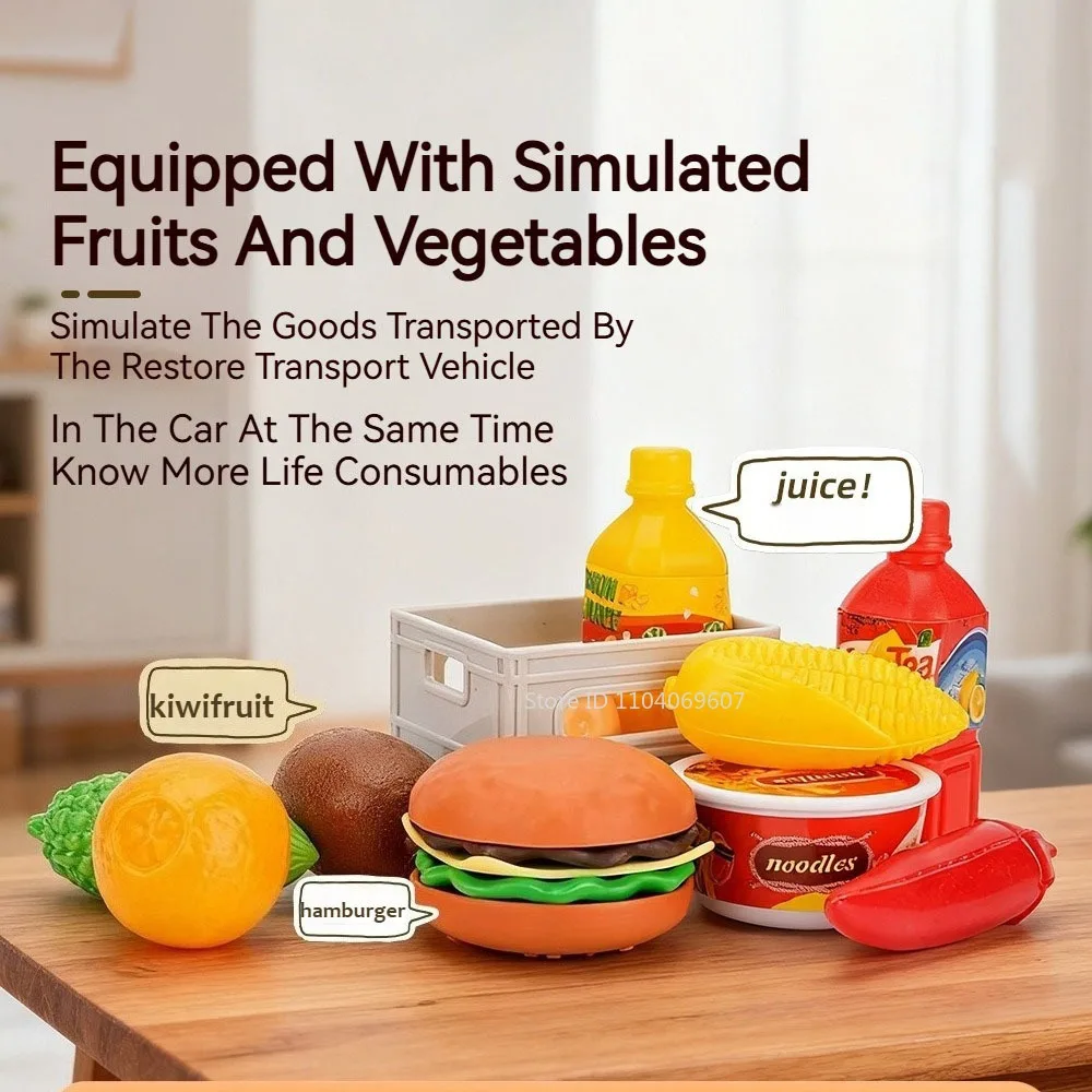 1:32 نماذج لعبة مركبة نقل الفواكه والخضروات المعدنية دييكاست حاوية الشاحنات لعبة الهندسة نموذج سيارة حلية للأولاد #3