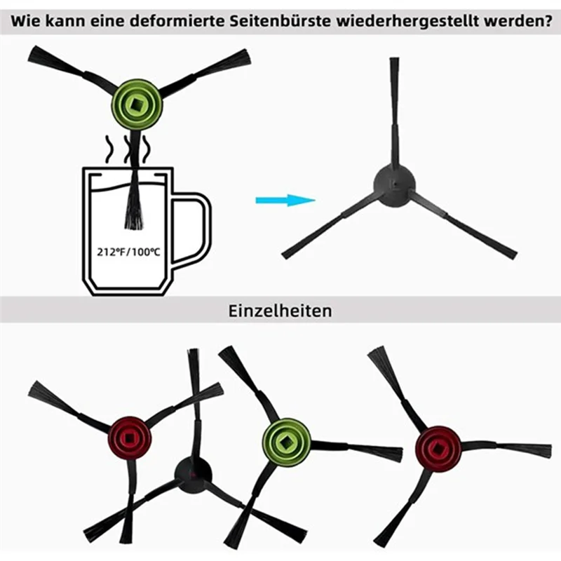 HOLIF-18PCS ل Tikom G8000 / G8000 Pro / Honiture G20 Pro جهاز آلي لتنظيف الأتربة الأسطوانة الجانب فرشاة تصفية ممسحة الملابس خرقة أجزاء #2