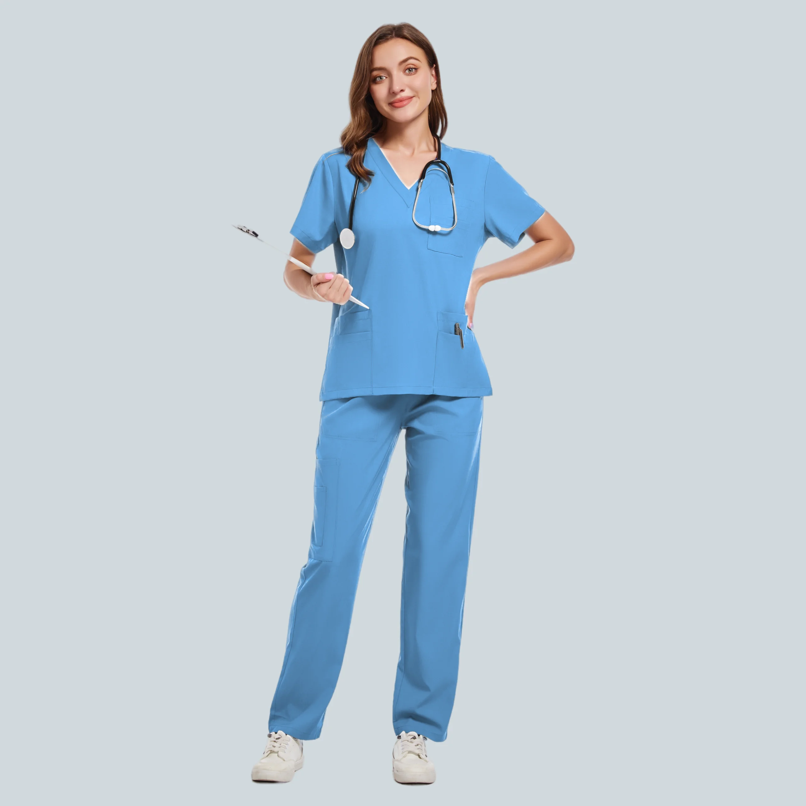 New Nurse Uniform Woman Hospital Doctor \'s Medical Sweatshirt Nursing Pants Unisex Workshop Uniforms Beauty SPA Work Clothes