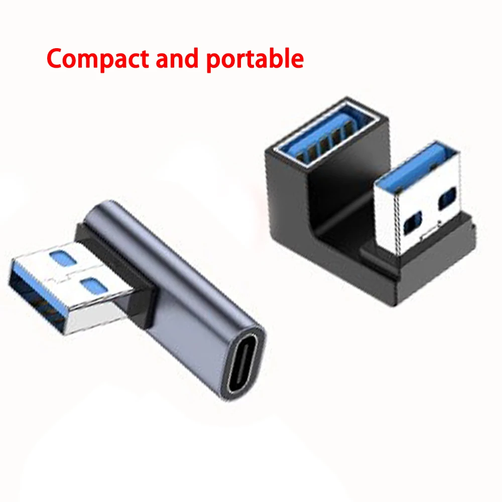 90/180 Degree Elbow C Adapter C USB C OTG to USB Converter U Shape USB-C 3.0 Connector for Android Computer Phone Tablet Adapter