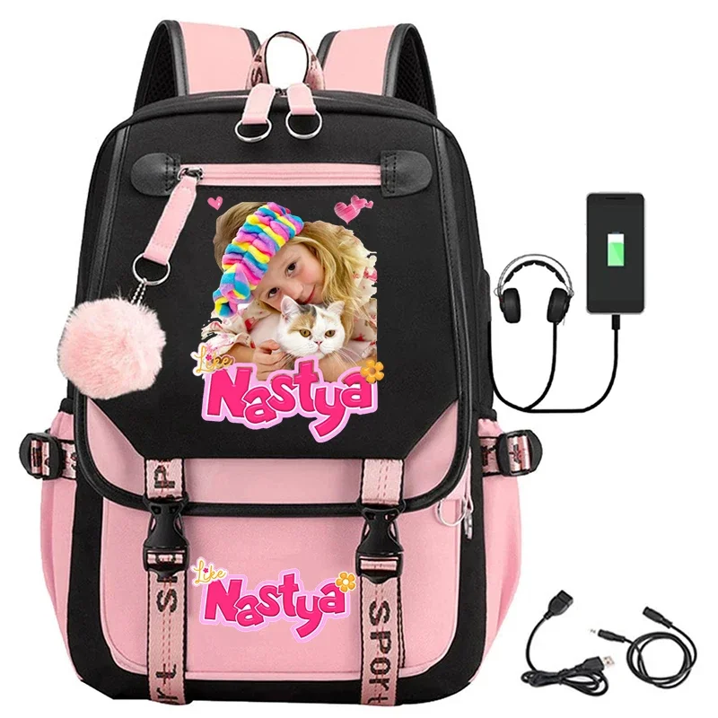 Mochila Laptop Multifuncional para Adolescente, Mochila Escolar, Como Nastya Print, Mochilas Escolares, Mochilas Estudantis de Alta Qualidade, Menino e Menina Moda