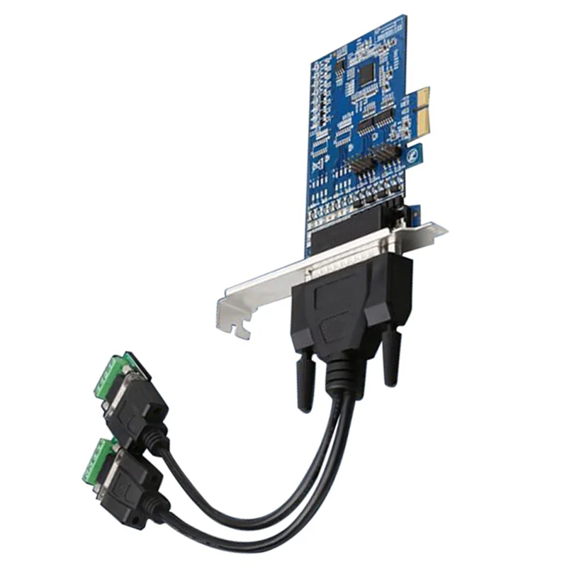 【البيع الساخن】2X PCI-E إلى RS485/422 محول البطاقة التسلسلية من الدرجة الصناعية مع واقي قمع الجهد، 2 منافذ