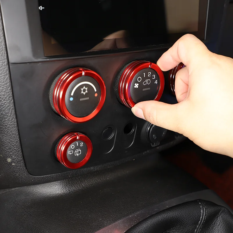 For 05-09 Hummer H3 Center Control Knob Ring Car Interior Accessories Center Console Switch Knob Decorative Cover Aluminum Alloy
