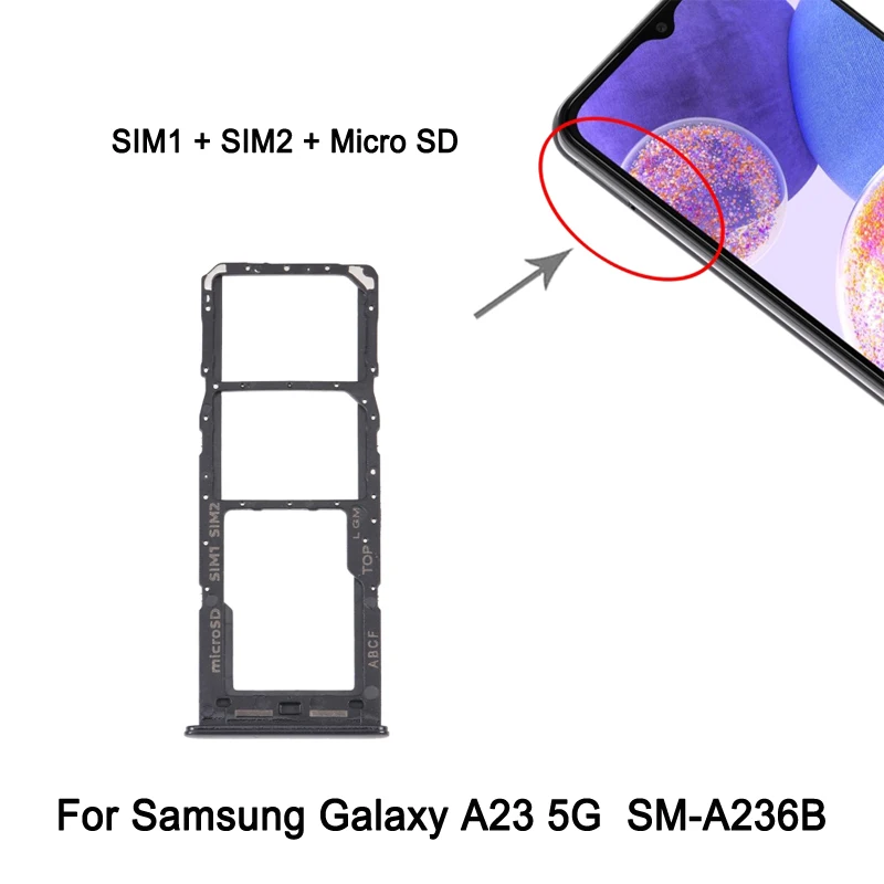

SIM 1 + SIM 2 + лоток для карты Micro SD для Samsung Galaxy A23 5G телефон лоток для двух SIM-карт Запасная часть