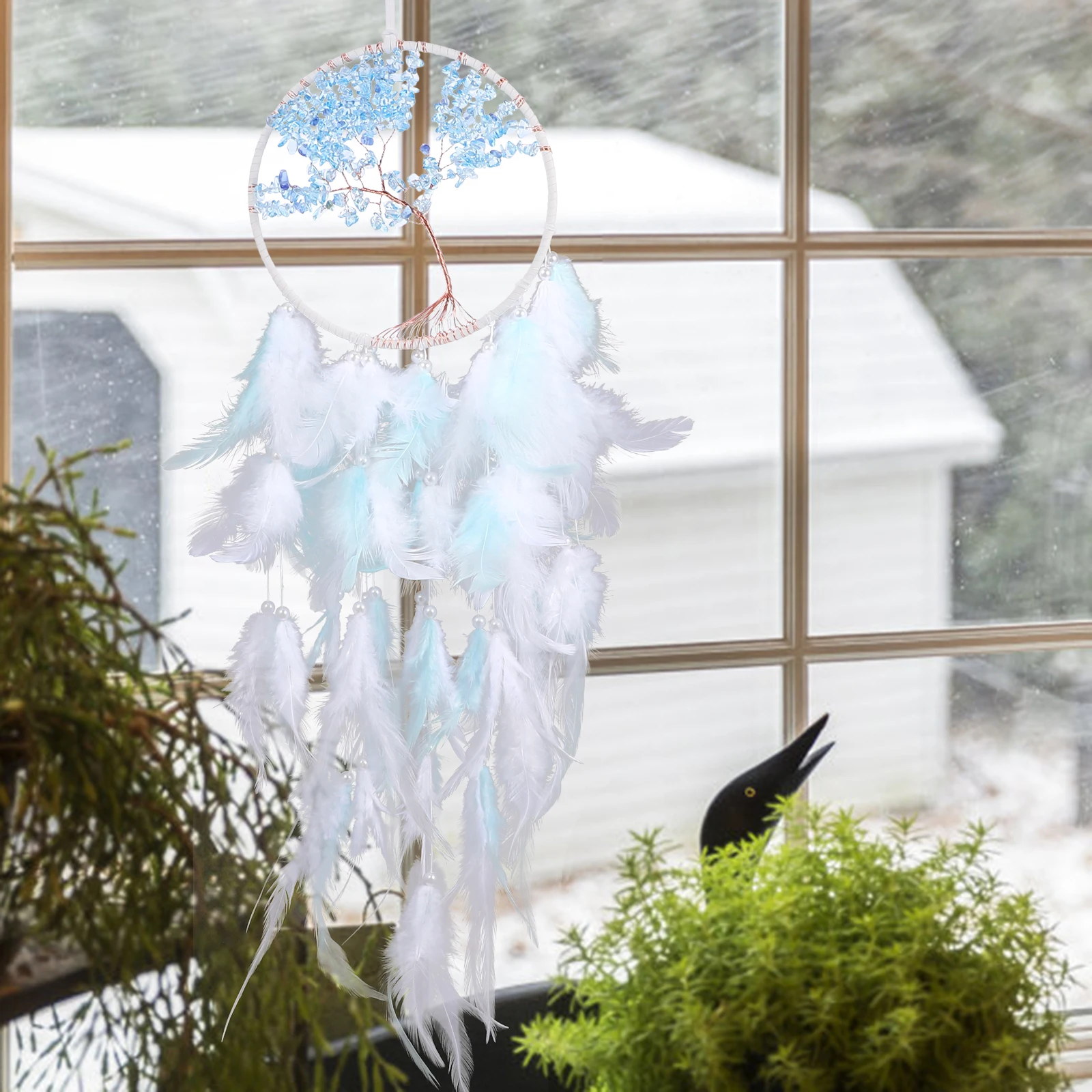 

Catcher Ornament Artificial Wall Decor Home Plume Pendant Bedroom Window Accessories Dreamcatcher Decor