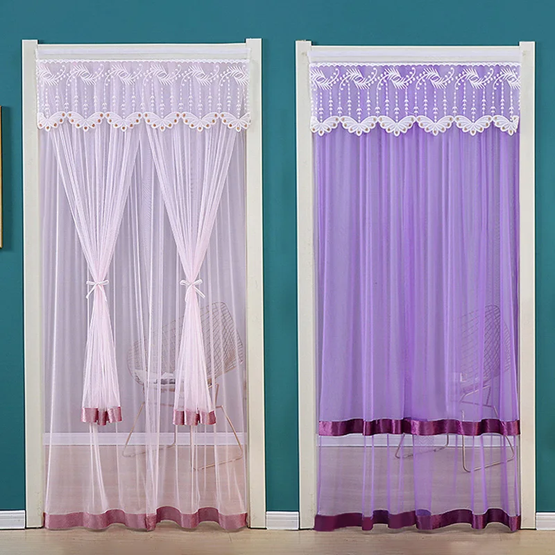 

New Anti-mosquito Door Curtain Punch Anti-fly Insect-proof Curtain Lace Partition Curtain Kitchen Bedroom Hanging Door Curtain