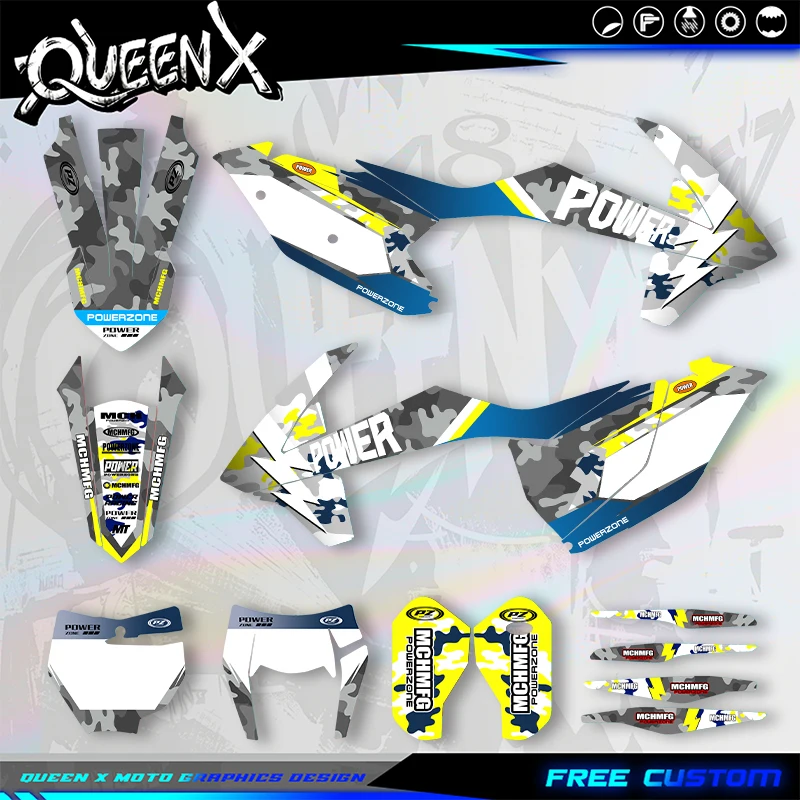 QUEEN X MOTO For KTM SX SXF 2016-2018 EXC XCW 2017 - 2019 250 300 350 400 Custom Team Motorcycle Graphics Decal Stickers Kits