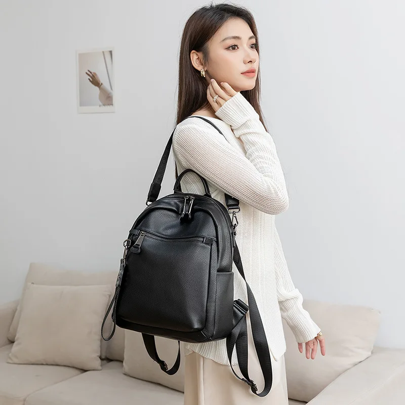 Гонконгская брендовая женская сумка на двойное плечо из натуральной кожи, новинка 2025 года, модная мягкая кожаная дорожная сумка 2018, универсальная, модная