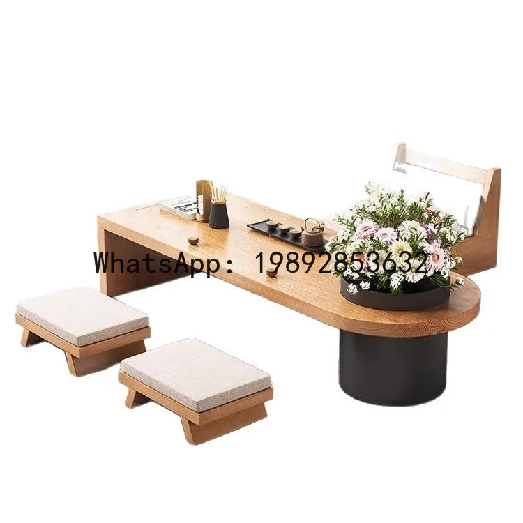 

PYJ living room solid wood small tea and chair combination balcony tea table office home leisure low table