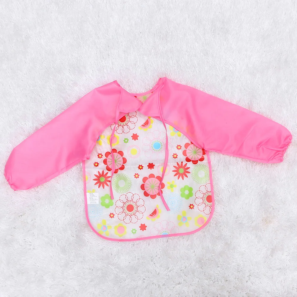 2Pcs Baby Waterproof Art Aprons Long Sleeve Cartoon Design Kids Painting Clothes Pink Sunflower Blue Reusable Easy Clean