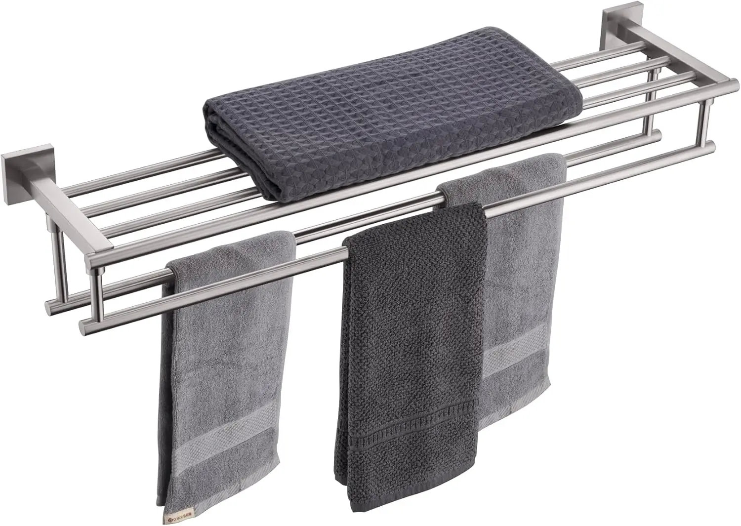 

32-Inch Double Towel Rack, Wall-Mounted Stainless Steel Bathroom Holder in Brushed Nickel