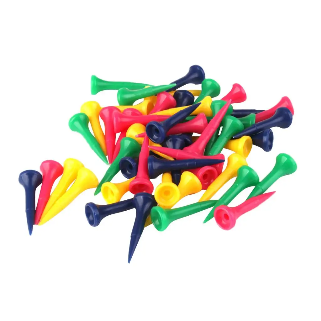 Pack 50pcs Novelty GRADUATED Plastic Golf Tee Tees 40mm - Assorted Colors