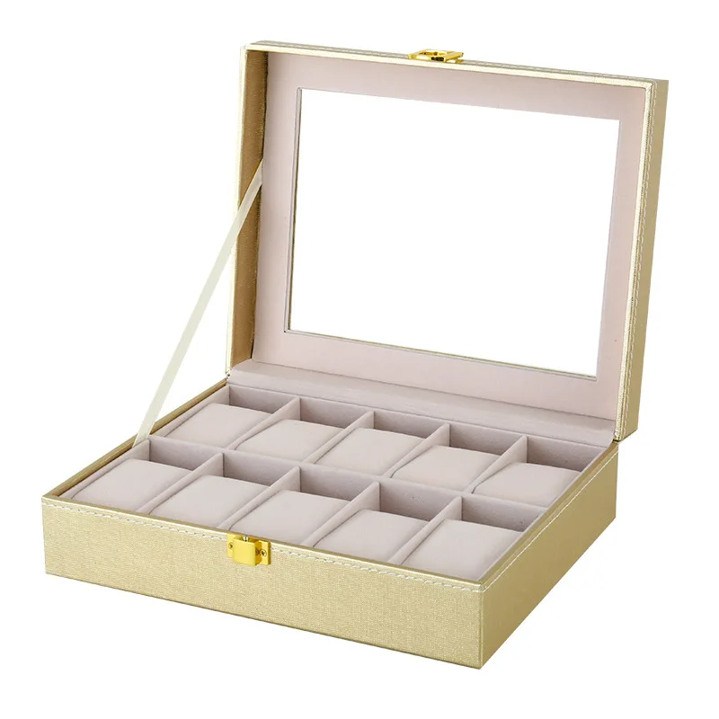 Watch Box Organizer for Men Women 6/10/12Girds Watch Case Jewelry Storage Leather Watch Display  Personalized For Best Gifts