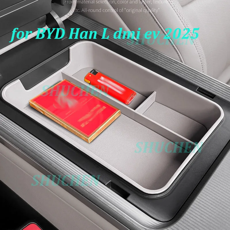 

Car Armrest Storage Box for BYD Han L DMI EV 2025 Central Console Case Division Grid ABS Storage Box Interior Accessories