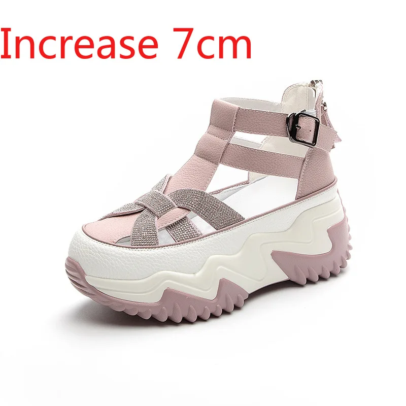 

2024 Women's Inside Increase luxury sandals Retro Sport Shoes Leisure Sandale High Top Lightweight Thick Sole Sneakers Spring