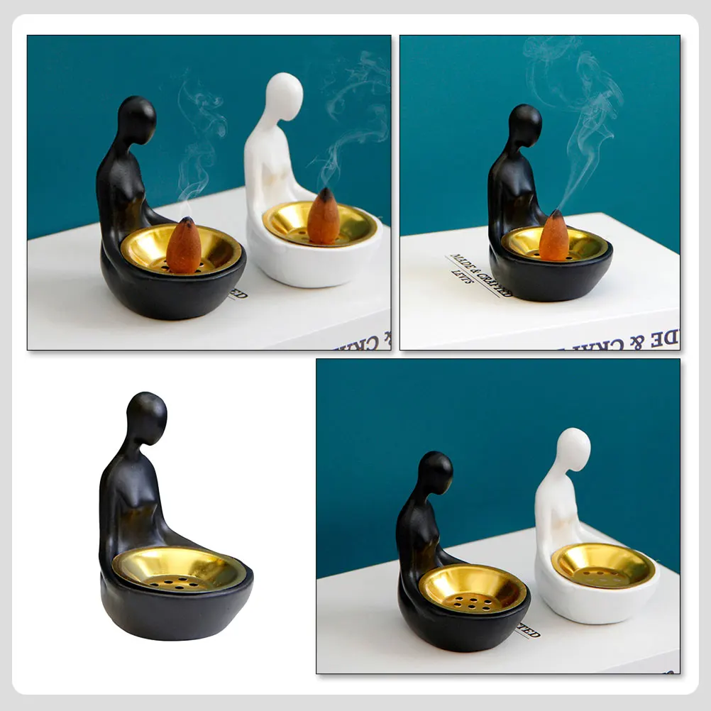 

Abstract Resin Cone Burner Decorative Aroma Burner For Home Office Meditation Modern Small Censer Ornament Household Aroma Stove