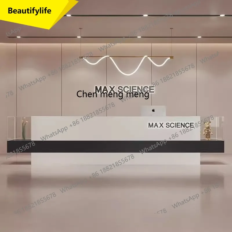 X188 Light luxury art training institution checkout page clothing store bar beauty salon reception desk company lobby front desk
