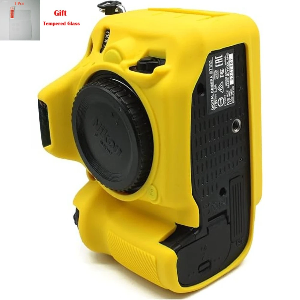

SLR camera bag For Nikon D7200 D7100 ，silicone Armor Skin case body cover protector case + free tempered film
