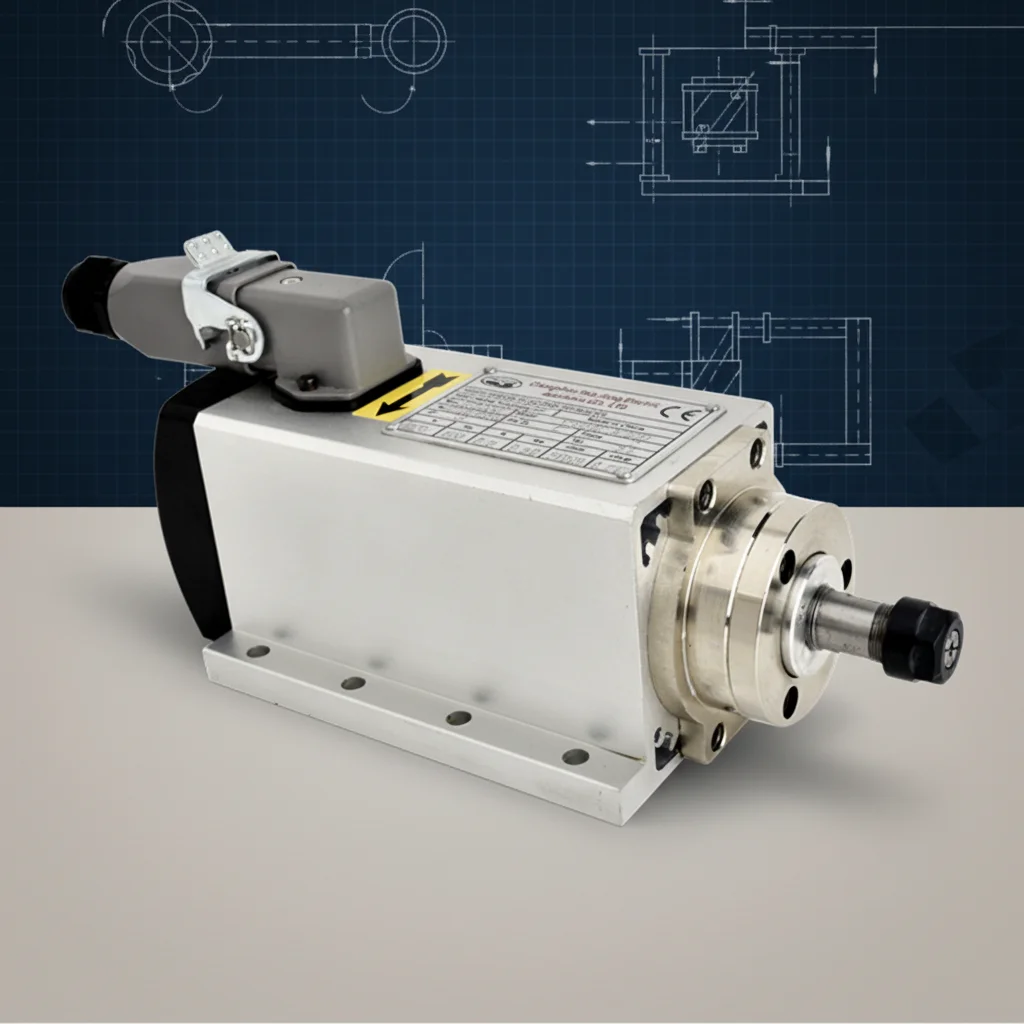 

1.5KW CNC Square Spindle Motor Air Cooled with Plug for DIY CNC Machine Tool
