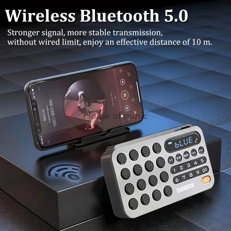 A52 Multimedia FM Radio Wireless Bluetooth Speakers Mini Subwoofer Support TF Card /USB Play Large Battery and Long Battery Life