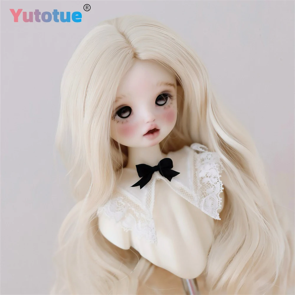 Yutotue دمى شعر مستعار مجعد ل 1/6 BJD دمية لطيف دمية DIY استبدال الباروكات