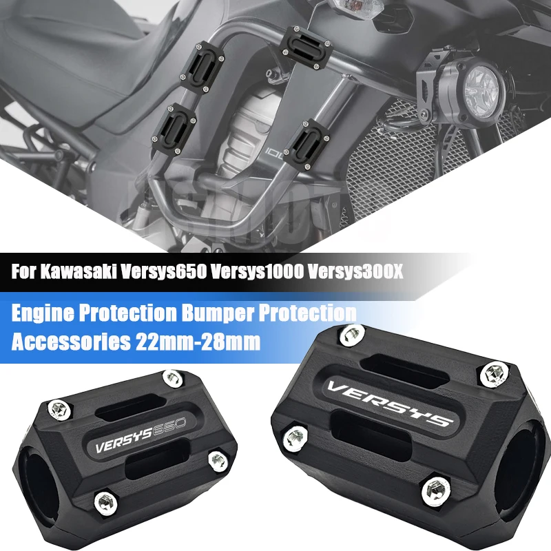 For Kawasaki Versys650 Versys1000 All years Versys300X 2023 VERSYS  Crash Bars Engine Bumper Protective Block 22MM 25MM 28MM