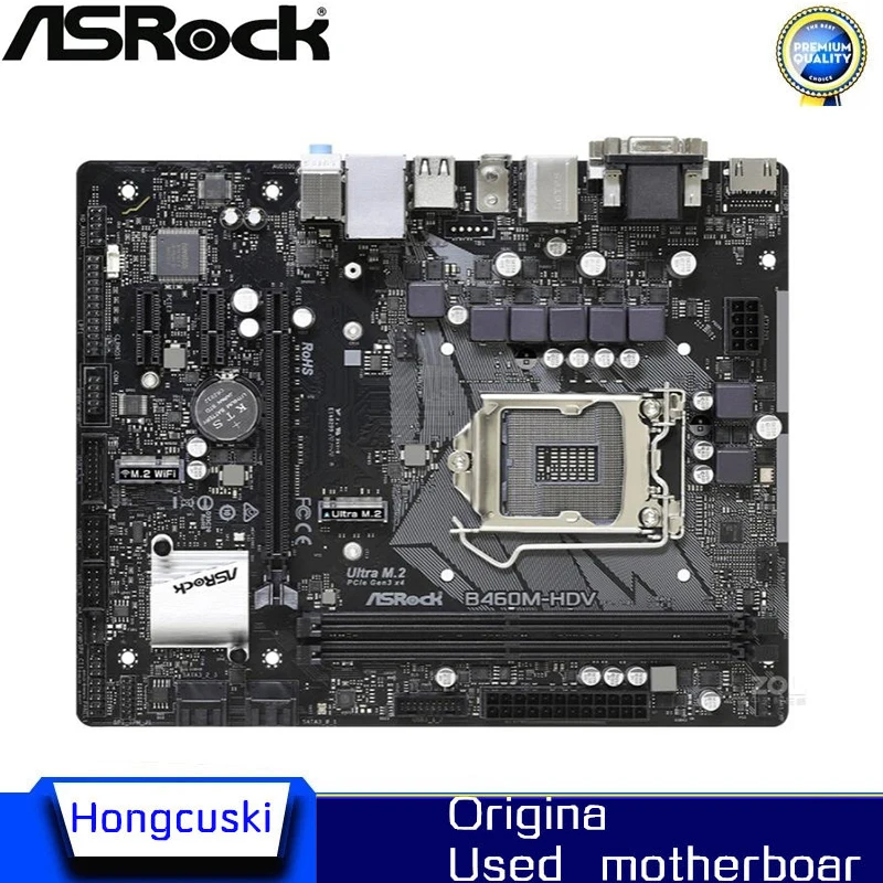 For ASROCK B460M-HDV Used motherboard Original Desktop Intel B460 B460M Motherboard LGA 1200  i7/i5/i3 USB3.0 M.2