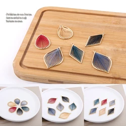 6pcs Diy Jewelry Accessories Exquisite Hand Woven Hollow Leaves Water Drop Earrings Necklace Bracelet Material Pendant