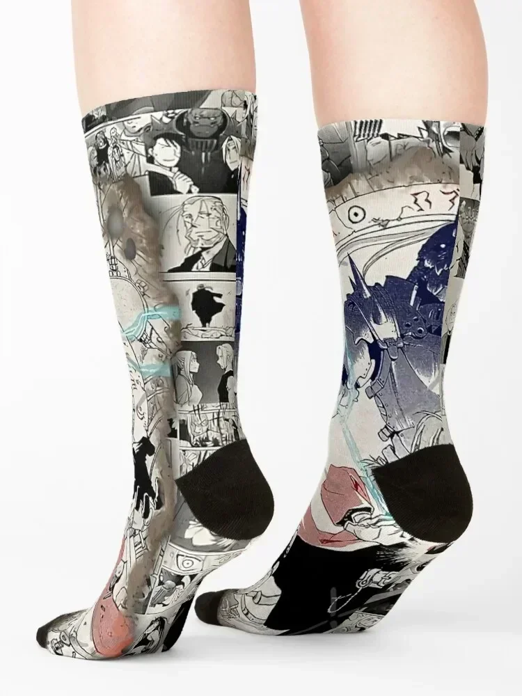 جوارب Fullmetal Collage كاملة مصممة من العلامة التجارية العصرية جوارب الرجبي الثلجية للرجال والنساء #4