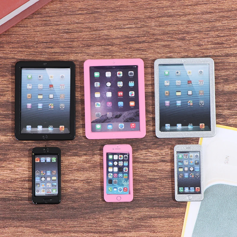 【M】3Pcs/set 1/6 Scale Dollhouse Miniature Mobile Phone Tablet Computer For Dolls